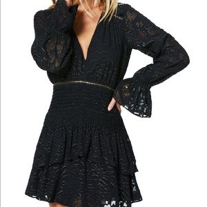 Ramy Brook Black Beaded Wells Dress S